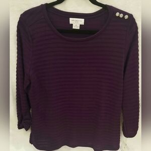 Liz Claiborne Deep Purple Striped Sweater